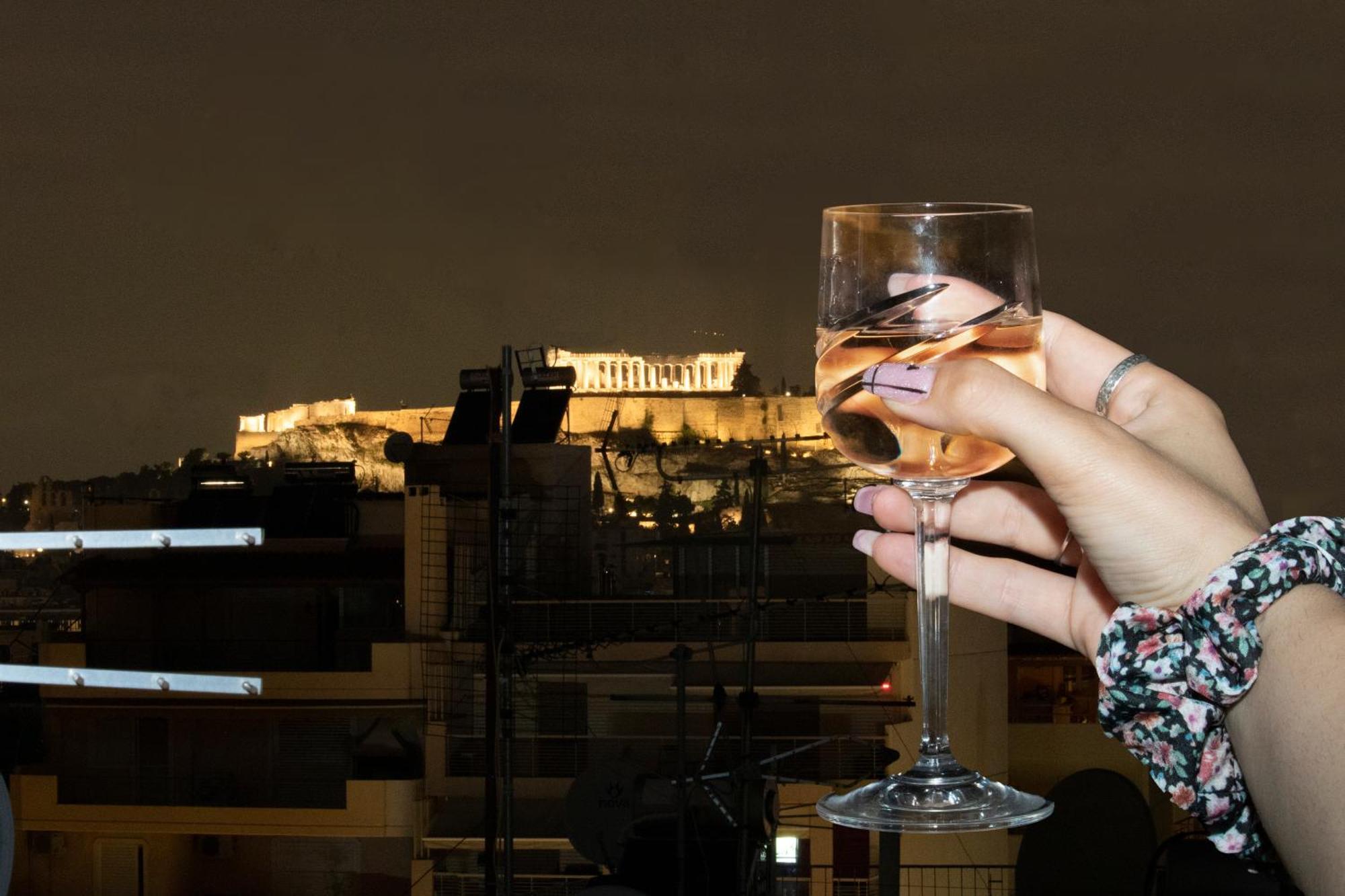 Acropolis Rooftop View, 200M From Neos Kosmos Metro Station Lägenhet Aten Exteriör bild